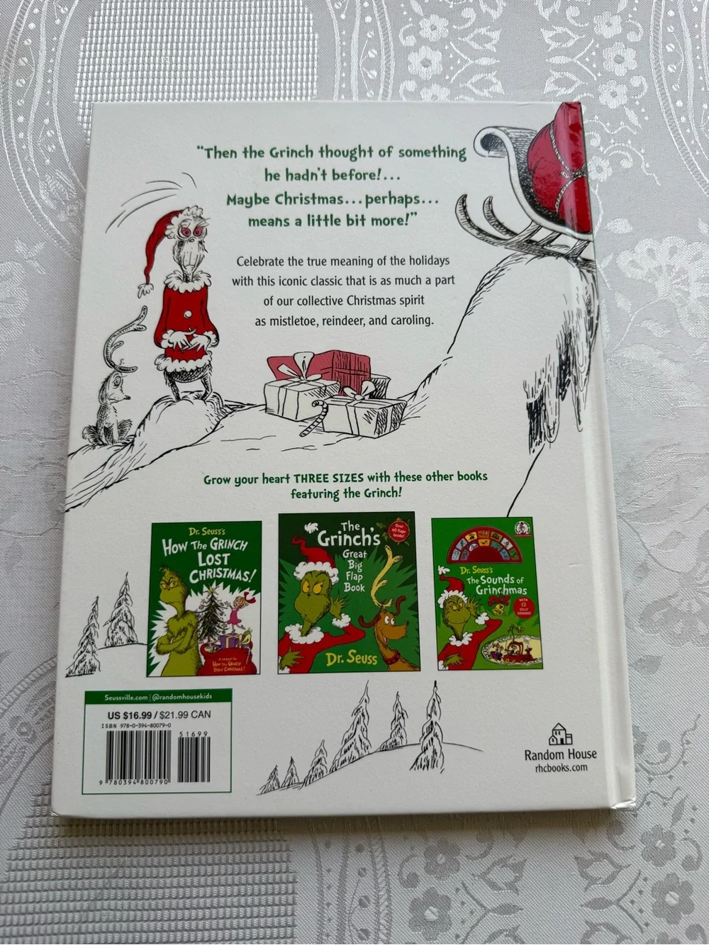 Dr. Seuss How The Grinch Stole Christmas Hard Cover Illustrated Red/Green/White